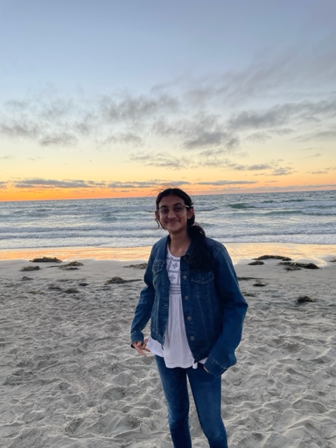 Sukanya Krishna at the beach at sunset